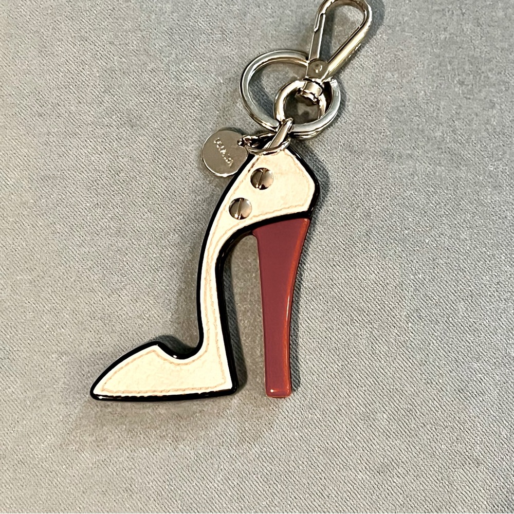 Authentic Prada White with Red Heel Stiletto Bag Charm/Key Chain